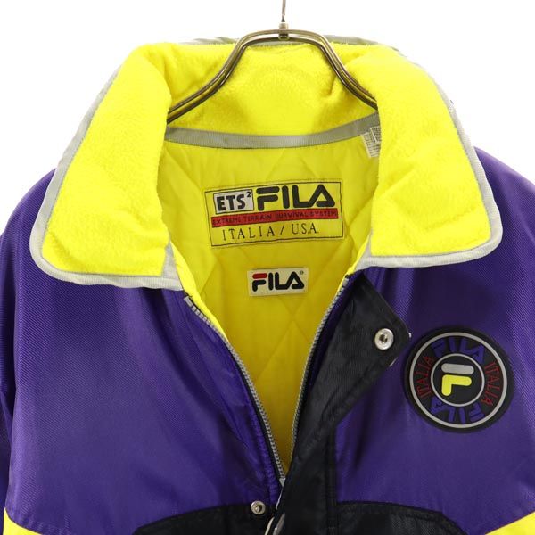 FILA フィラ 中綿 ベンチコート L パープル系 ロゴ メンズ