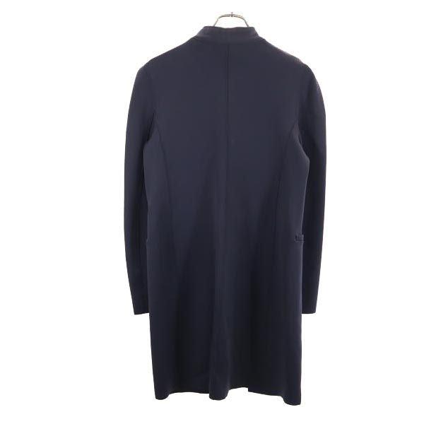 HARRISWHARFLONDON ハリスワーフロンドン イタリア製 長袖 ノーカラーコート 42 ネイビー系 レディース