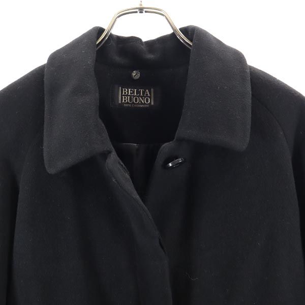 BELTA BUONO ベルタボーノ カシミヤ100% ステンカラーコート 9 ブラック レディース