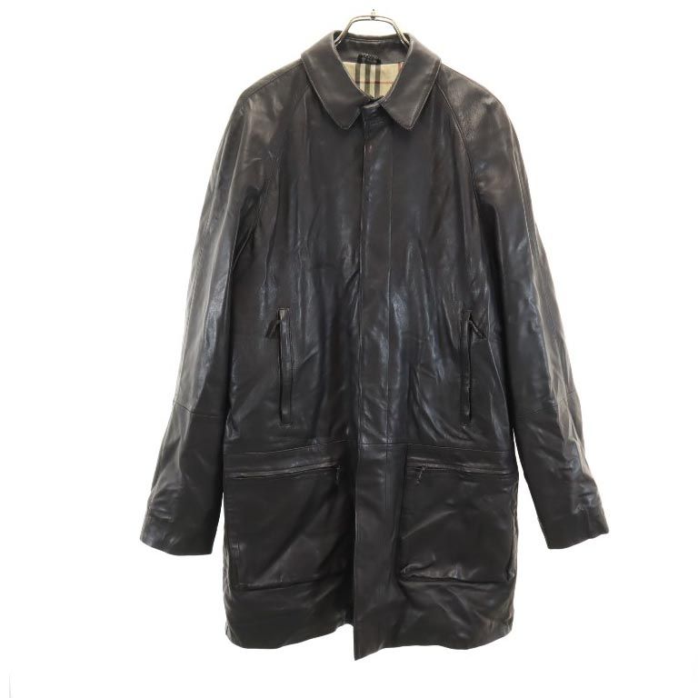 BURBERRY バーバリー レザーコート ブラック系 メンズ