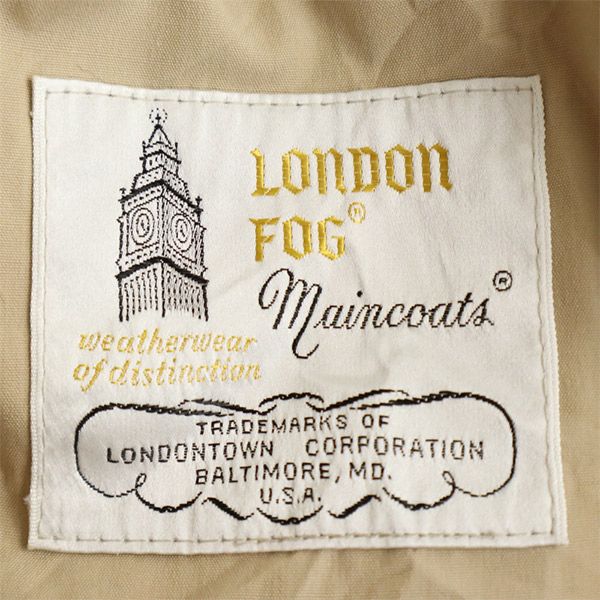LONDON FOG ロンドンフォグ 80s ヴィンテージ ステンカラーコート 44 ベージュ メンズ