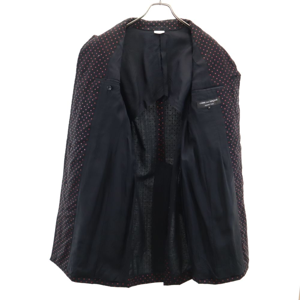 コムデギャルソンオムプリュス 2011年 日本製 ドット 長袖 ウールコート S ブラック系 COMME des GARCONS HOMME PLUS メンズ