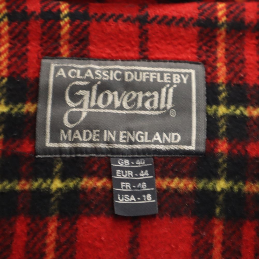 Gloverall グローバーオール 80s ウール ヴィンテージ 長袖 ダッフルコート USA-16 レッド系 裏チェック レディース