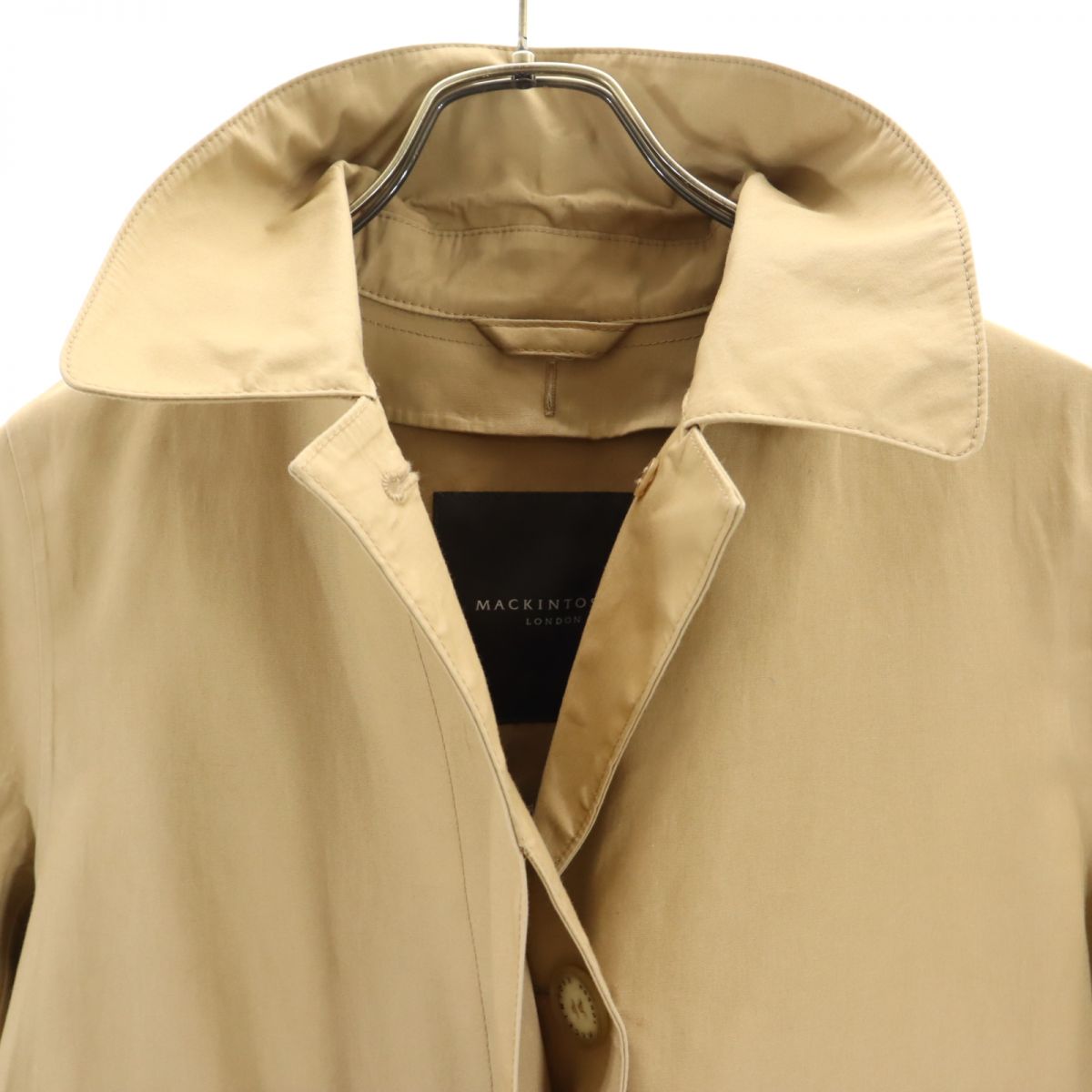 Mackintosh マッキントッシュ ゴム引き ステンカラーコート 40 ベージュ レディース