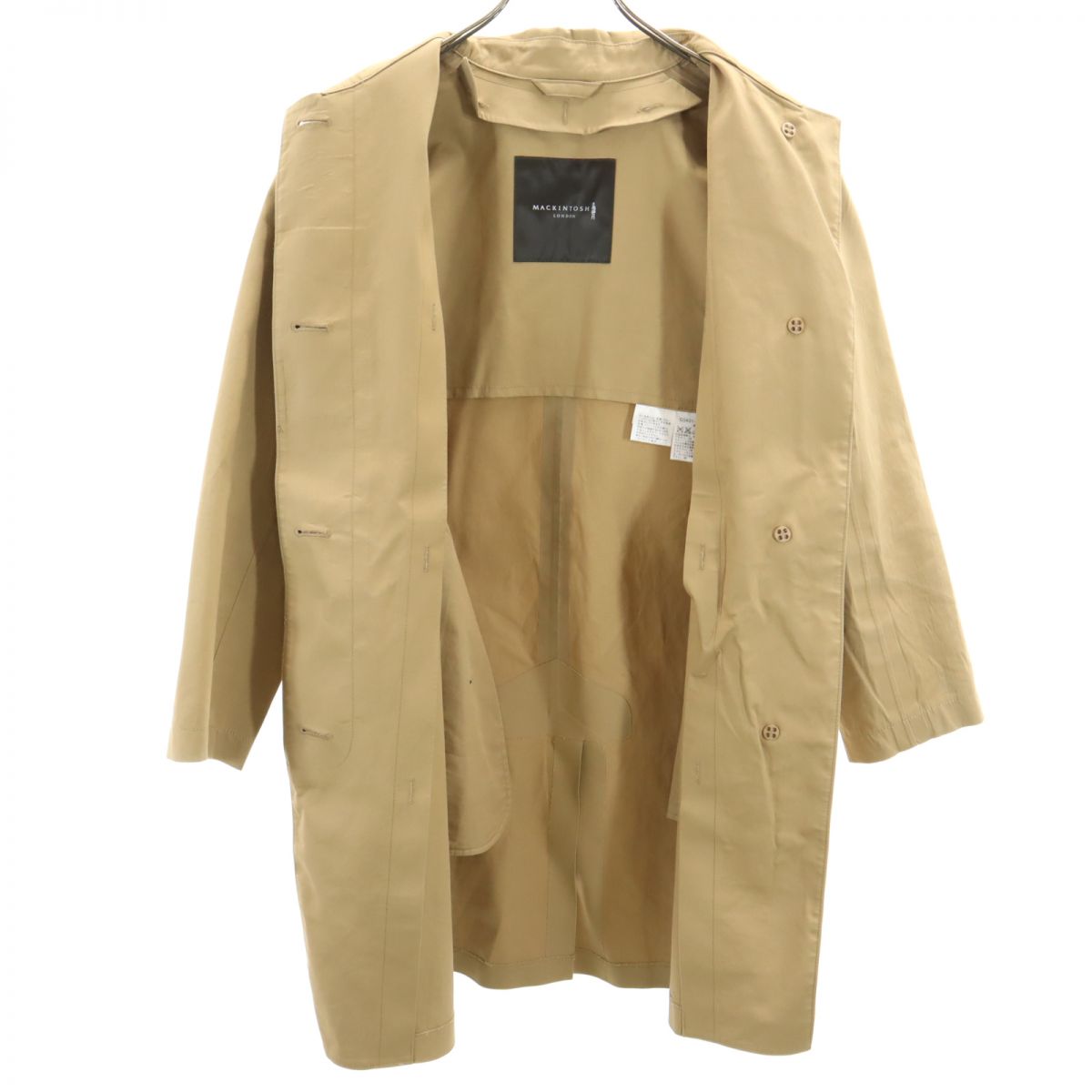 Mackintosh マッキントッシュ ゴム引き ステンカラーコート 40 ベージュ レディース