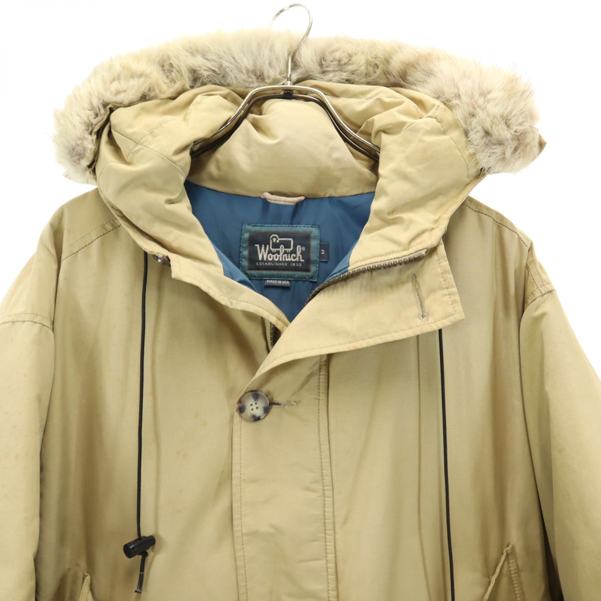WOOLRICH ウールリッチ 80s USA製 ヴィンテージ ダウンコート M ベージュ メンズ