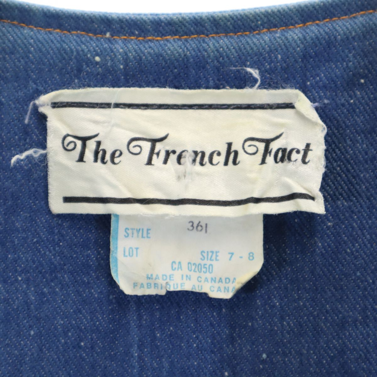 The French Fact 80s 90s オールド フレンチ袖 デニム ラップ ワンピース 45481 レディース