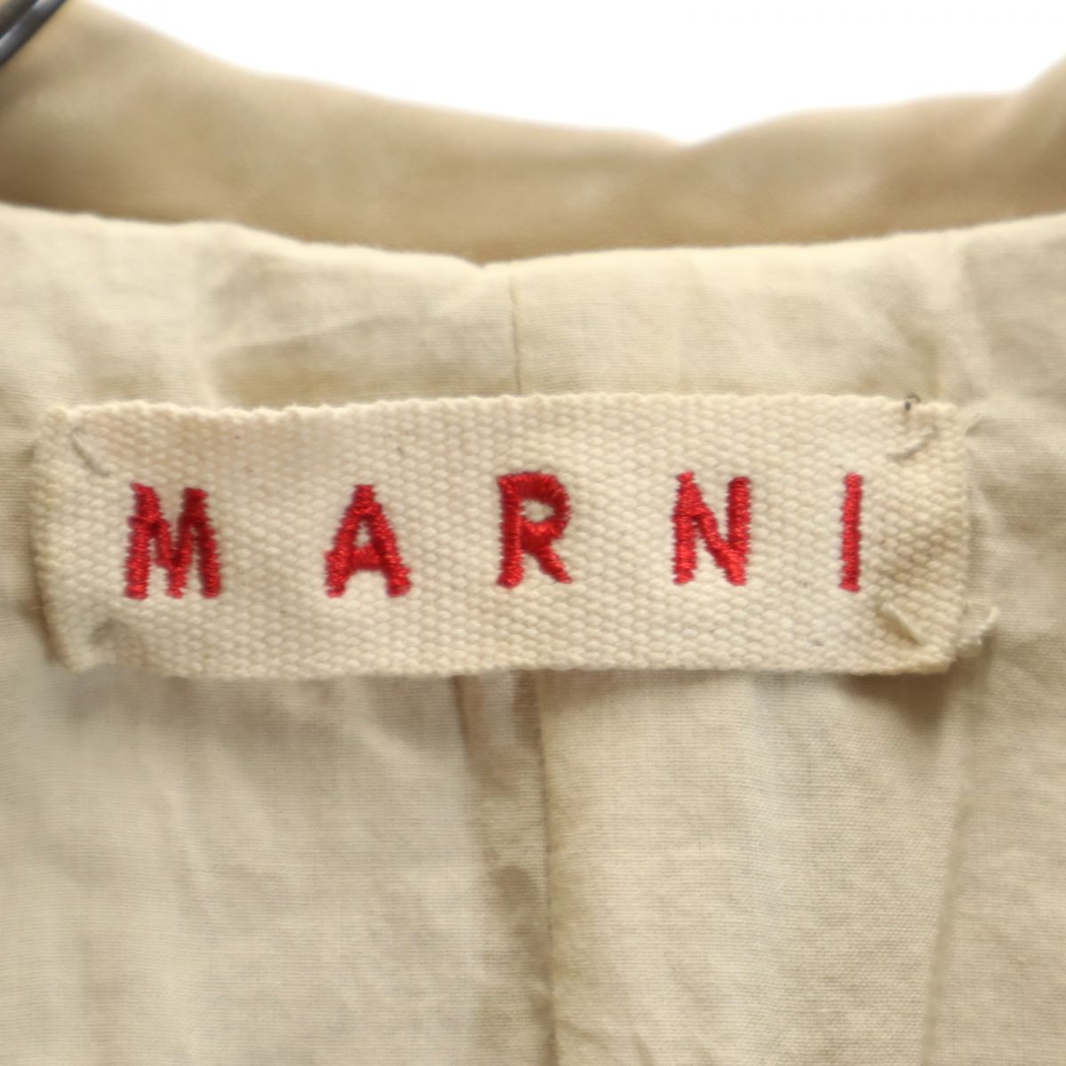 MARNI マルニ 本革 レザーコート 42 ベージュ レディース