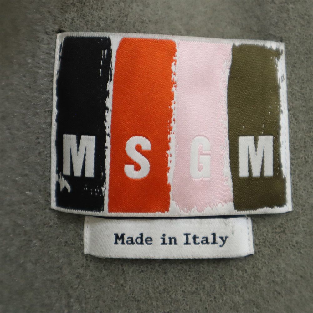 MSGM エムエスジーエム イタリア製 コート 44 ネイビー 裏起毛 フード メンズ