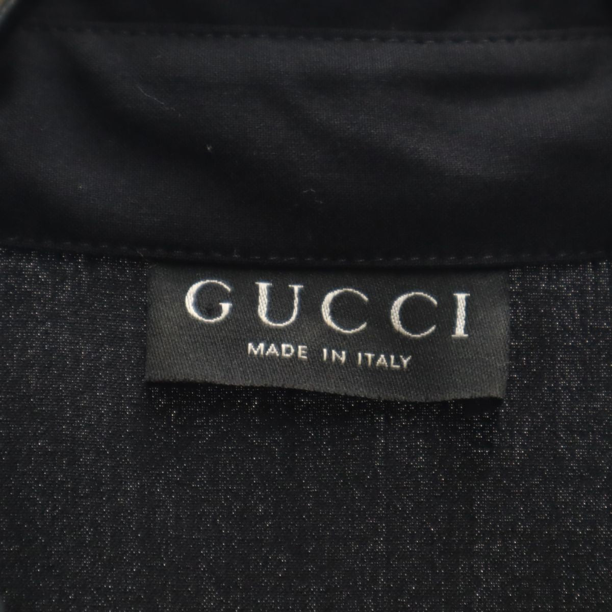 GUCCI グッチ イタリア製 長袖 ハーフジップ ウールブレンド 膝丈ワンピース 42 ブラック系 レディース