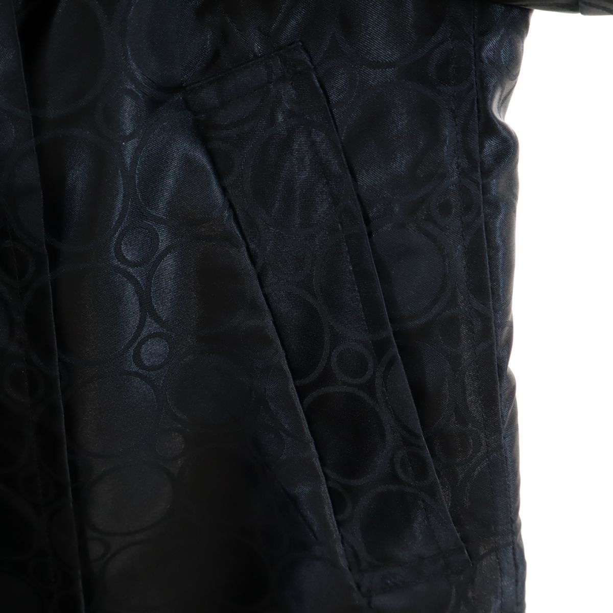 Pierre Cardin ピエールカルダン 日本製 総柄 トレンチコート M 黒 レディース