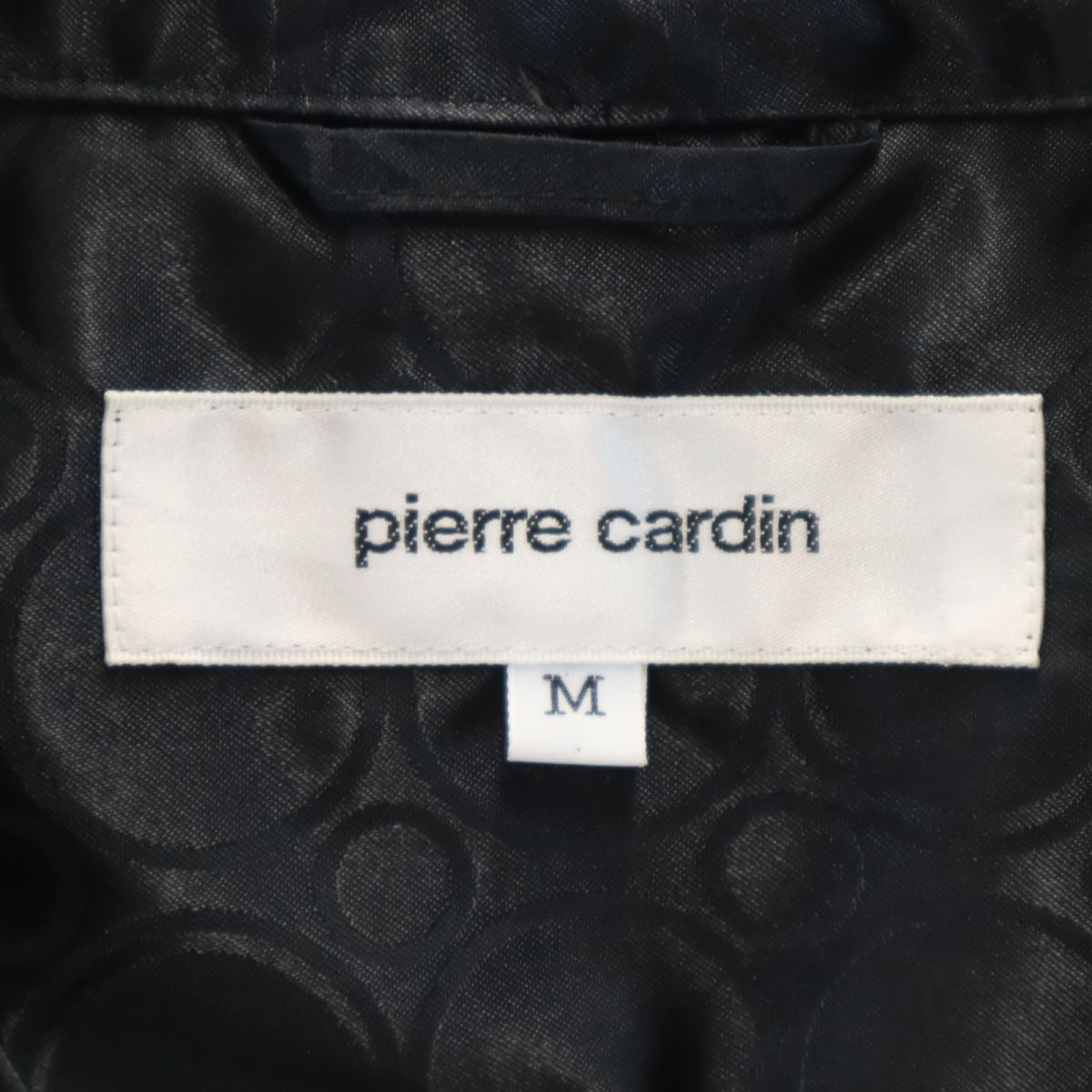 Pierre Cardin ピエールカルダン 日本製 総柄 トレンチコート M 黒 レディース