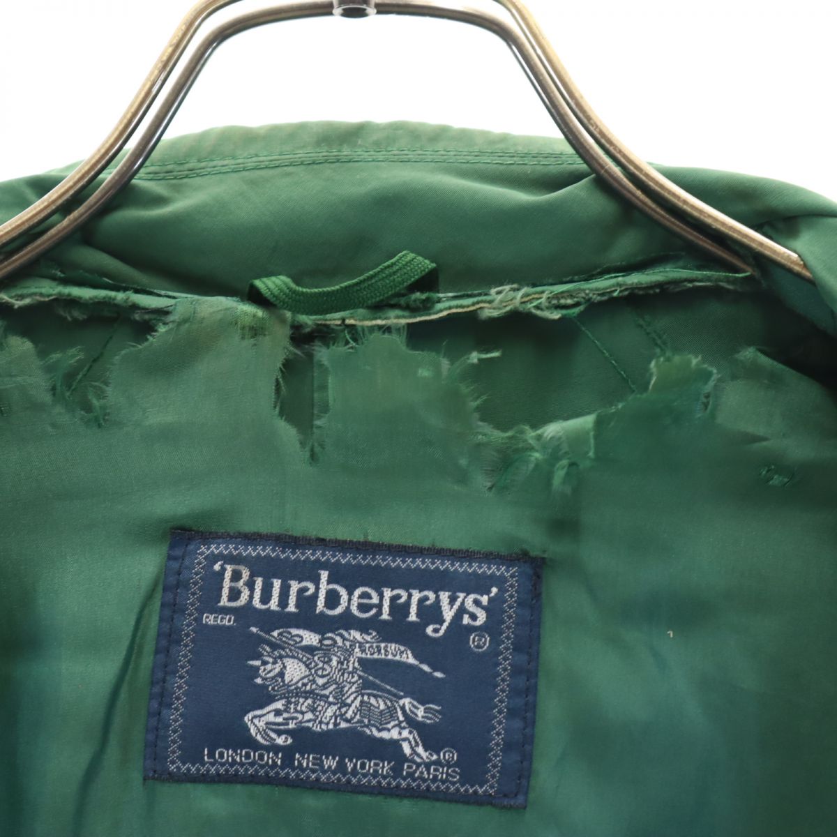Burberrys バーバリーズ 80s 90s イタリア製 オールド ステンカラーコート グリーン系 レディース