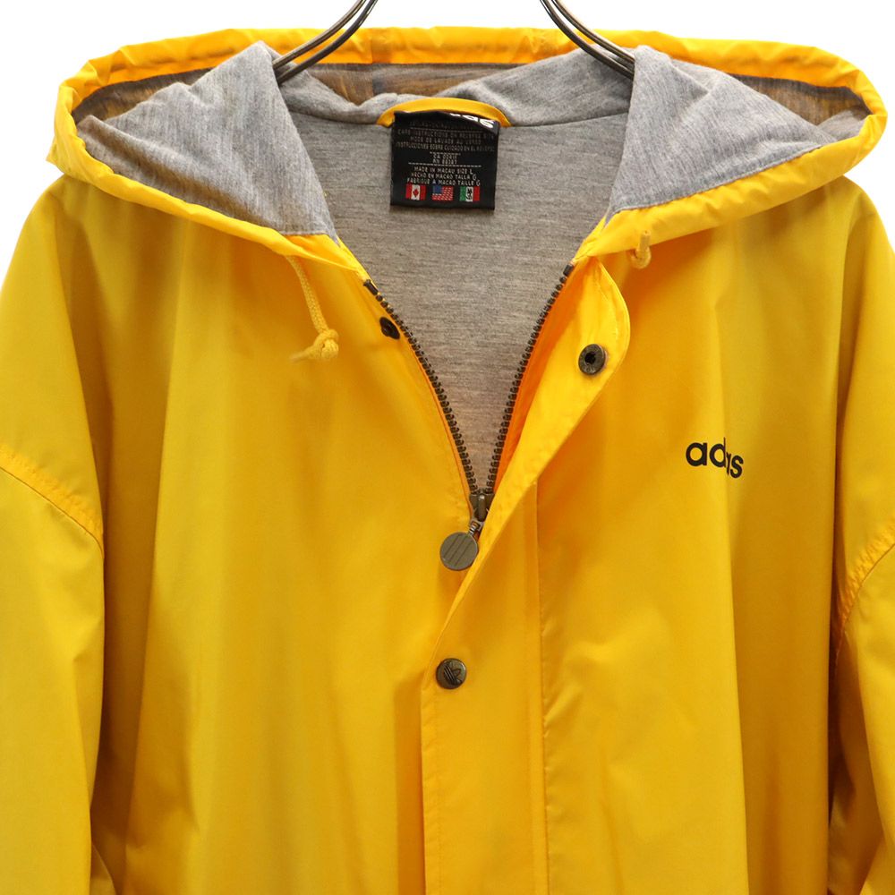 adidas アディダス 90s オールド トレフォイルロゴ 長袖 ナイロンジャケット L イエロー系 コート メンズ