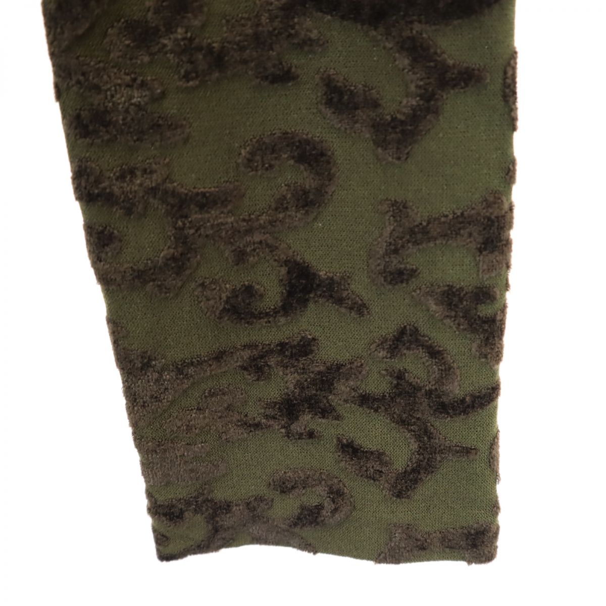 MAX&CO マックスアンドコー イタリア製 総柄 長袖 カットソー ミニワンピース S カーキ系 tricot レディース