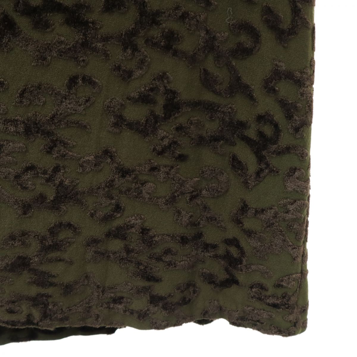 MAX&CO マックスアンドコー イタリア製 総柄 長袖 カットソー ミニワンピース S カーキ系 tricot レディース