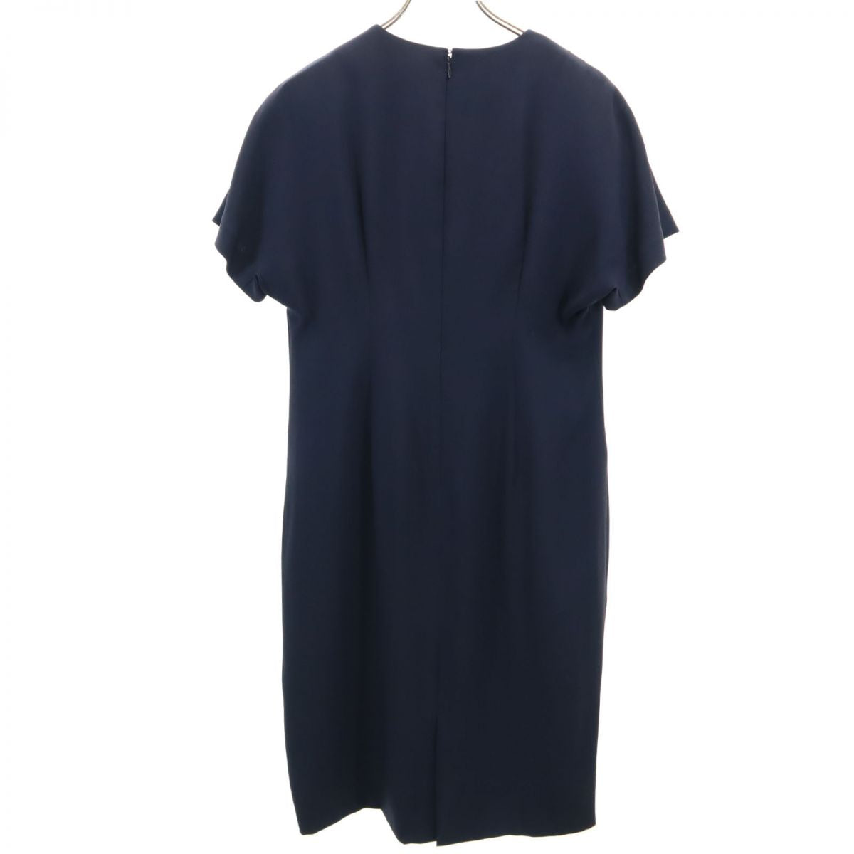 GIVENCHY ジバンシィ 日本製 半袖 膝丈ワンピース 13 ネイビー レディース