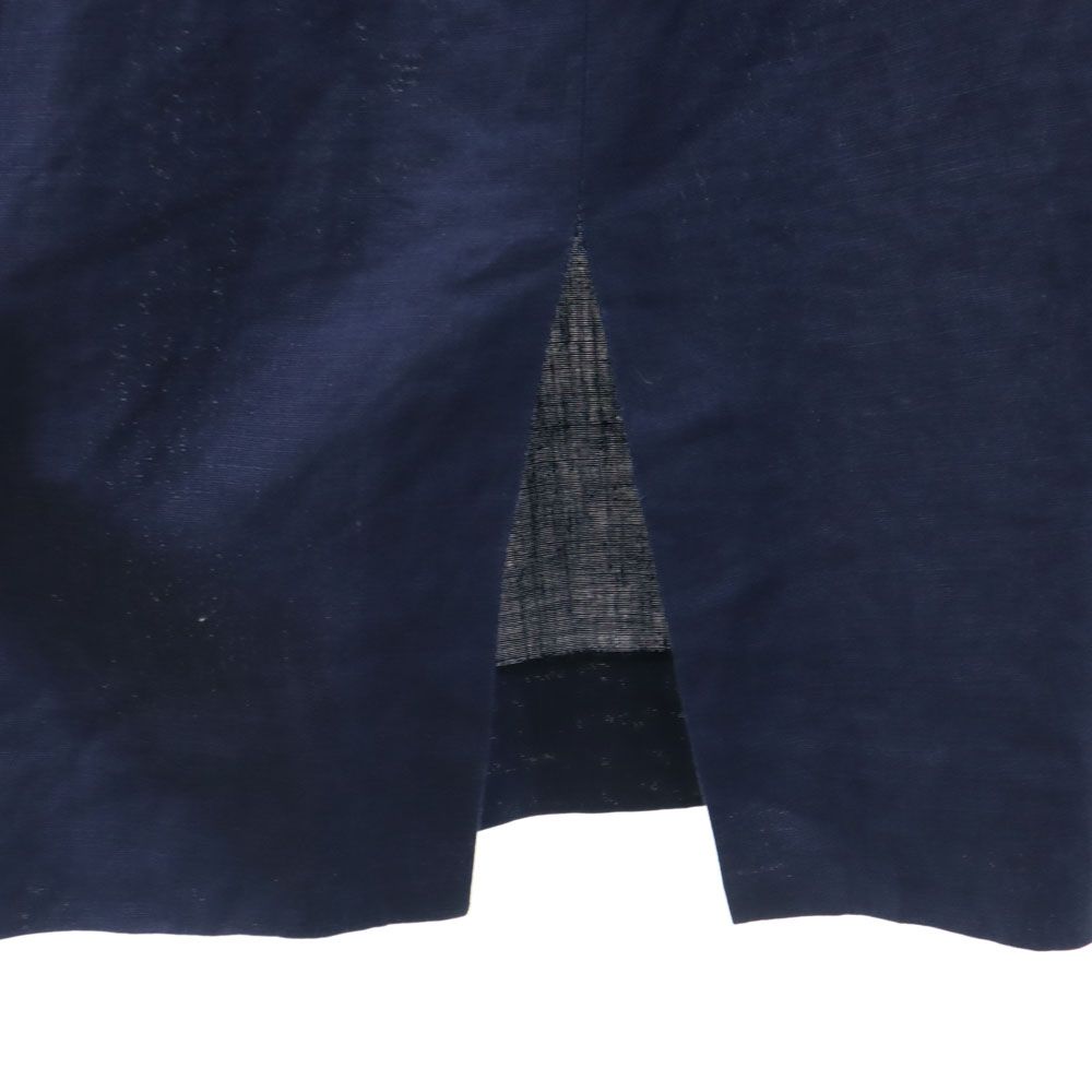 CELINE セリーヌ フランス製 ノースリーブ リネン ミニワンピース 38 ネイビー レディース