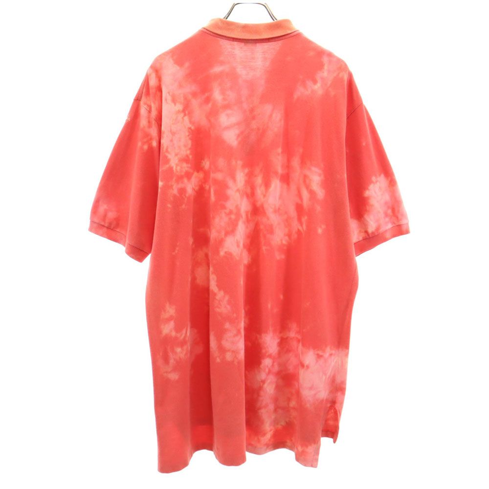 半袖 ポロシャツ オレンジ系 ビッグサイズ 鹿の子地 メンズ