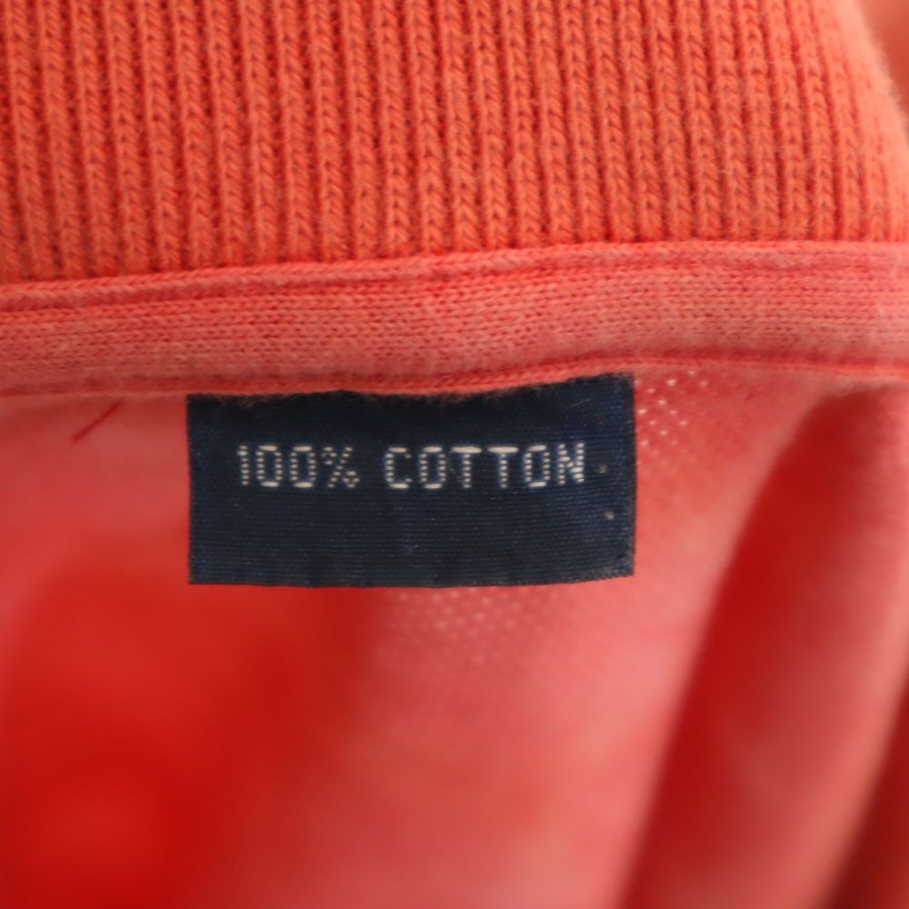 半袖 ポロシャツ オレンジ系 ビッグサイズ 鹿の子地 メンズ