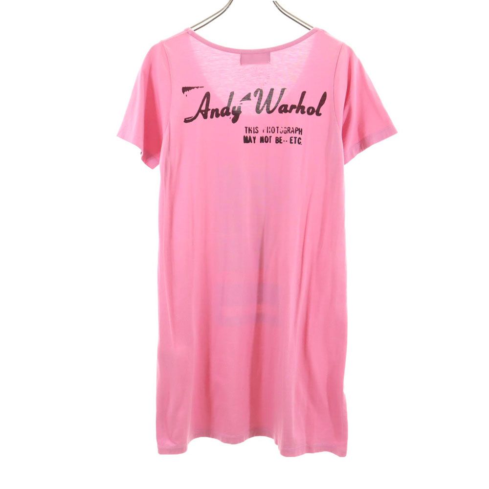 HYSTERIC ヒステリック 日本製 両面プリント 半袖 ワンピース F ピンク レディース