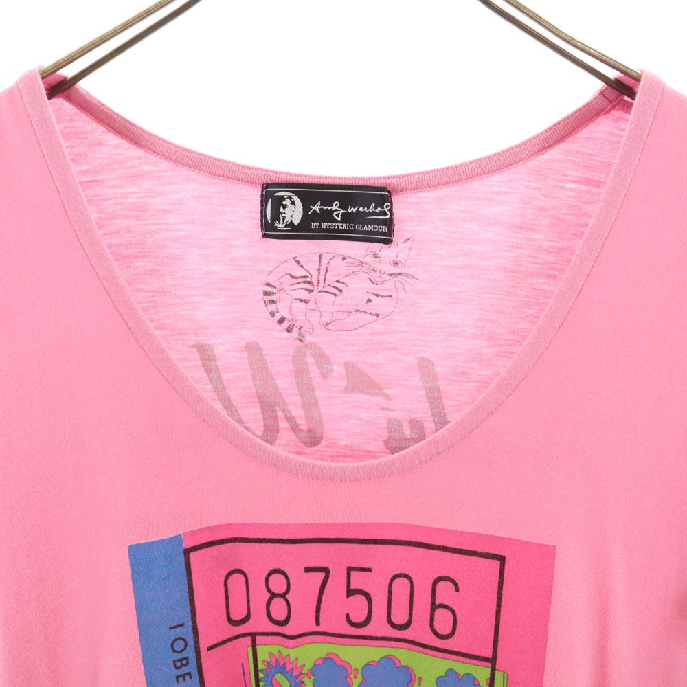 HYSTERIC ヒステリック 日本製 両面プリント 半袖 ワンピース F ピンク レディース