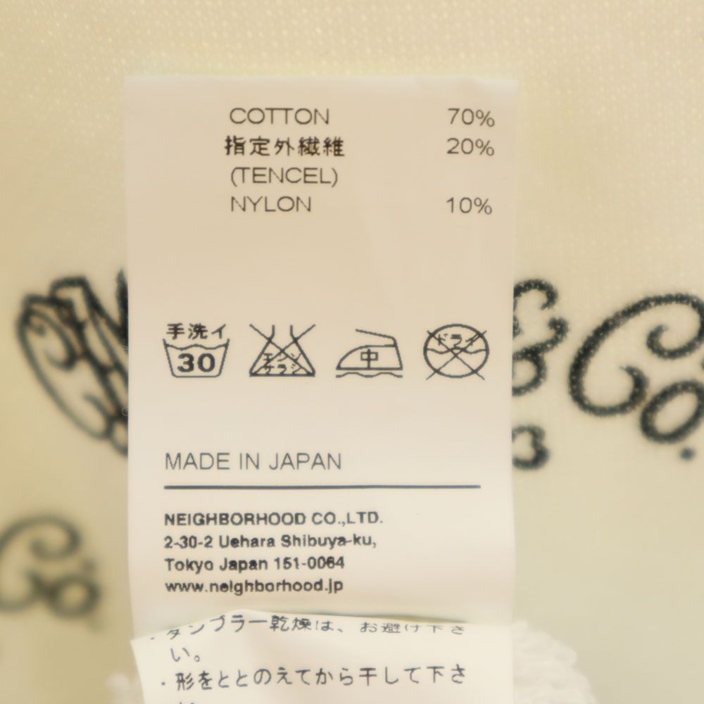 NEIGHBORHOOD ネイバーフッド 日本製 総柄 ノースリーブ ワンピース S ホワイト フード レディース