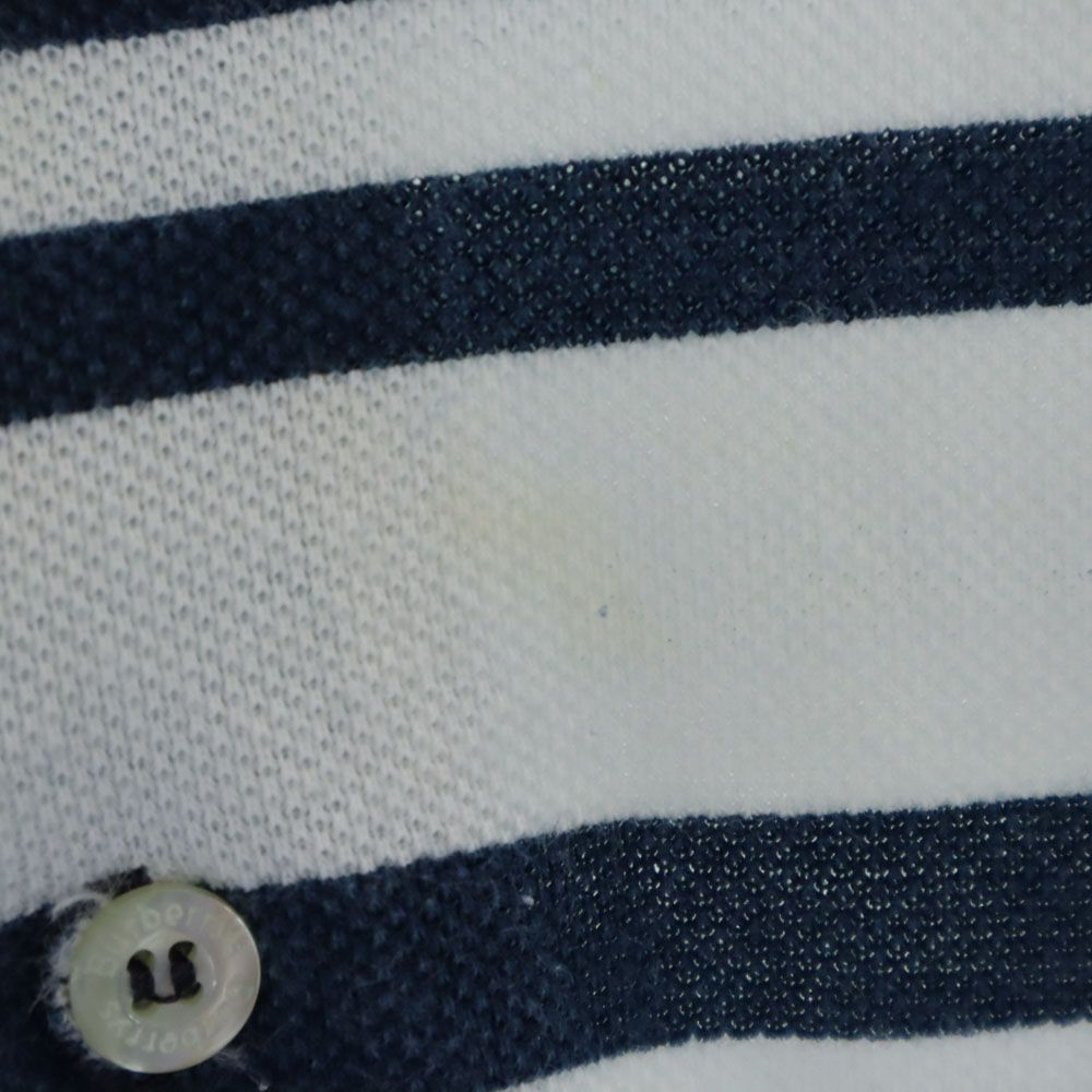 Burberrys バーバリーズ 90s 英国製 オールド ボーダー 半袖 ポロシャツ S ブルー系 鹿の子 メンズ