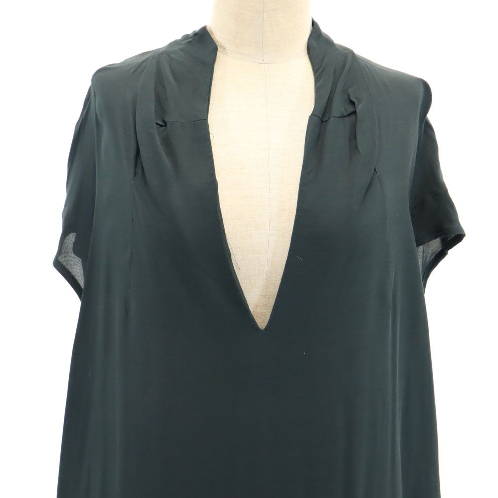 MARNI マルニ イタリア製 半袖 ロングワンピース 40 黒 フレンチスリーブ レディース