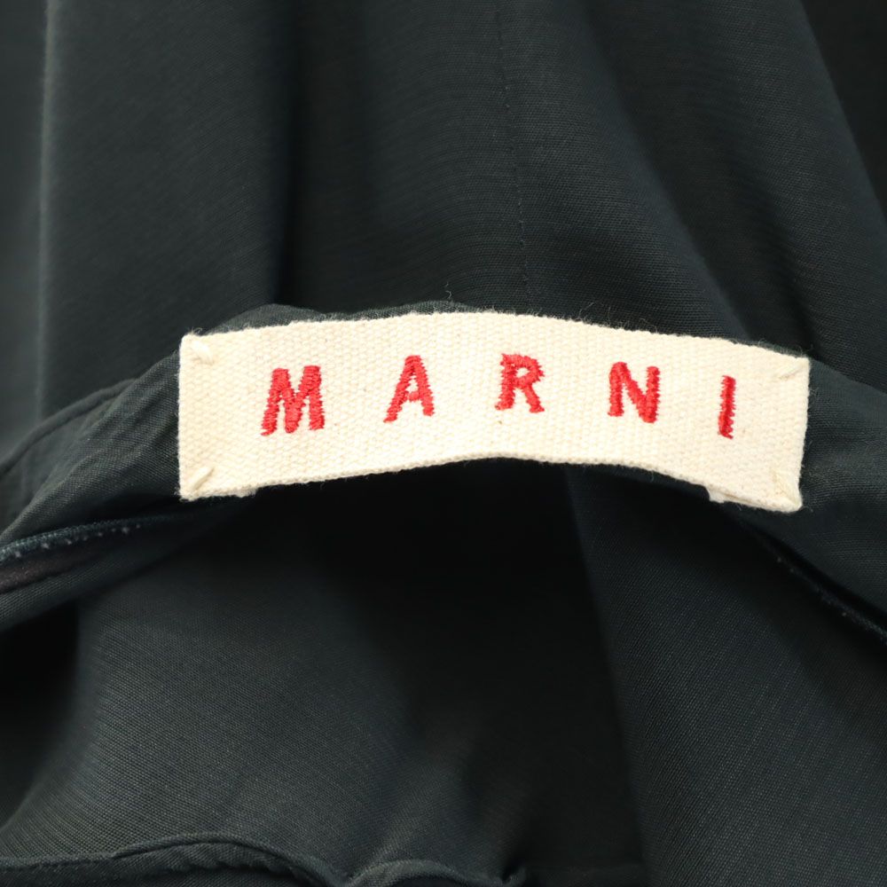 MARNI マルニ イタリア製 半袖 ロングワンピース 40 黒 フレンチスリーブ レディース