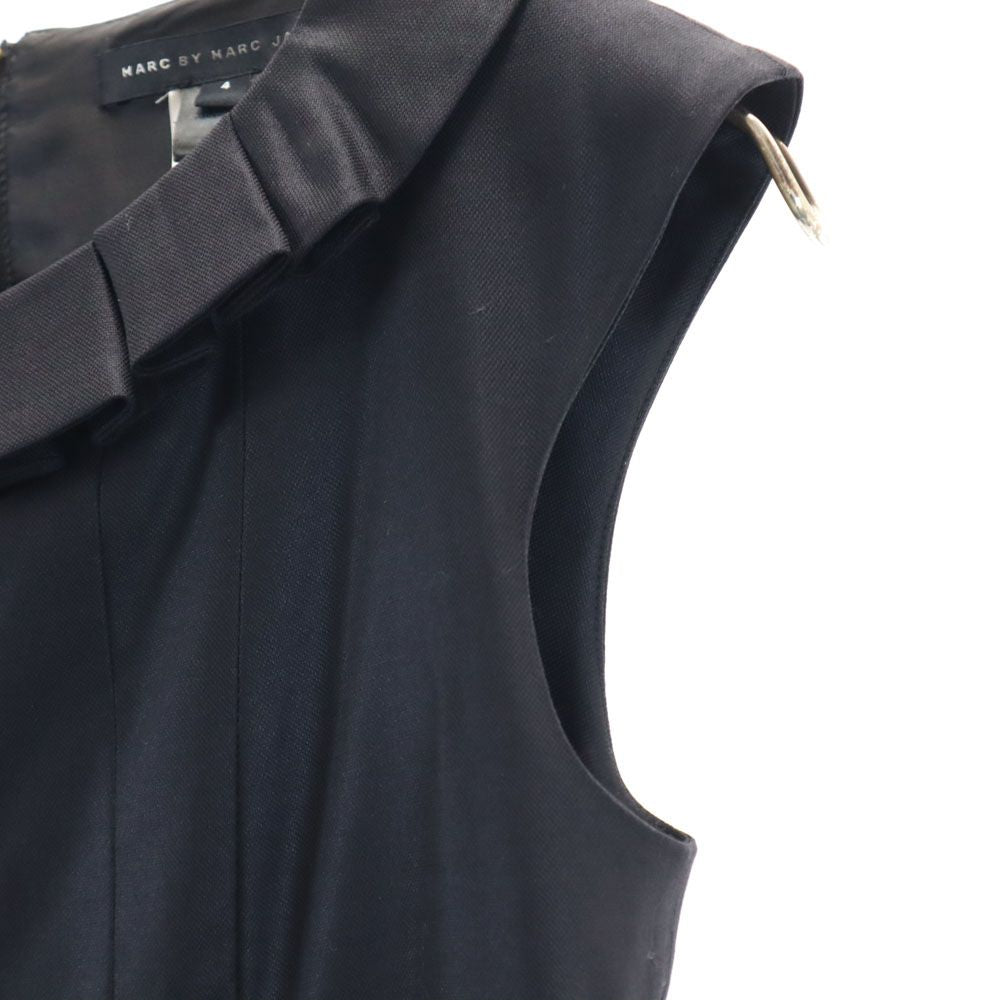 MARC BY MARC JACOBS マークバイマークジェイコブス ウールブレンド ノースリーブ 膝丈ワンピース 4 黒 レディース