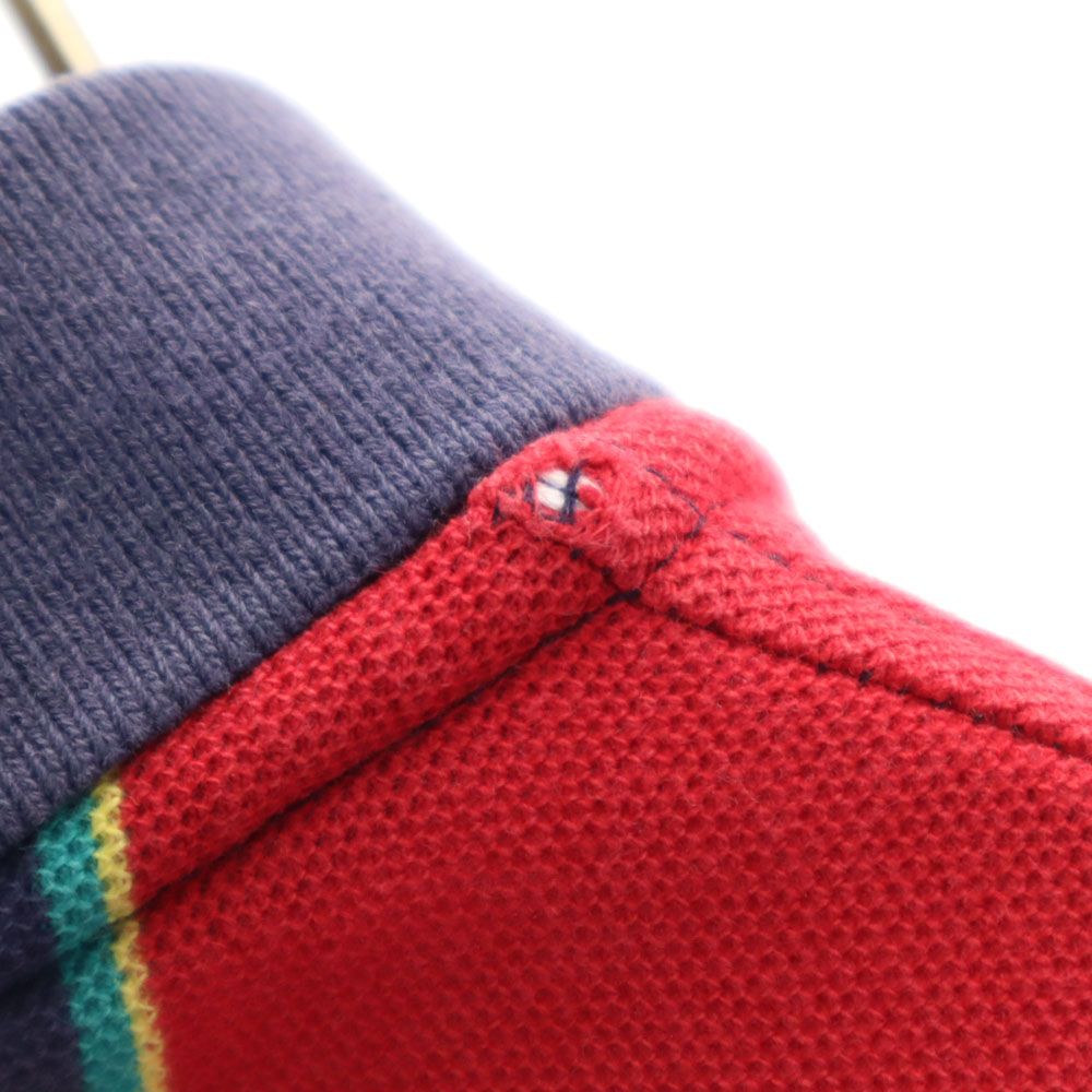 Cross Creek クロスクリーク 90s USA製 オールド ストライプ柄 半袖 鹿の子 ポロシャツ L ネイビー メンズ