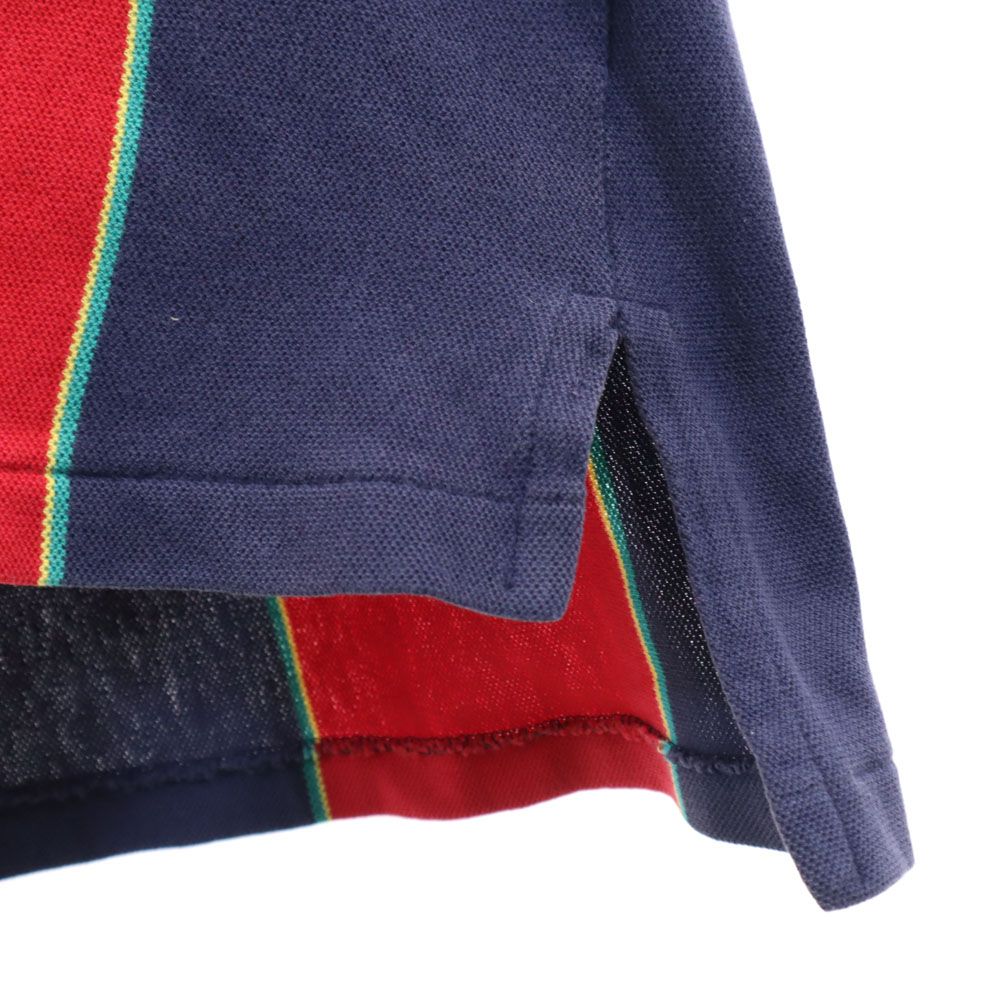 Cross Creek クロスクリーク 90s USA製 オールド ストライプ柄 半袖 鹿の子 ポロシャツ L ネイビー メンズ