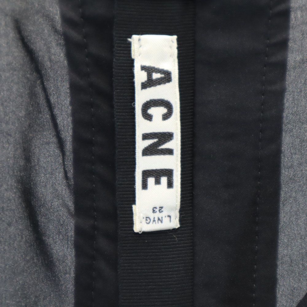 ACNE アクネ 半袖 ウール切替 膝丈ワンピース 36 ネイビー レディース
