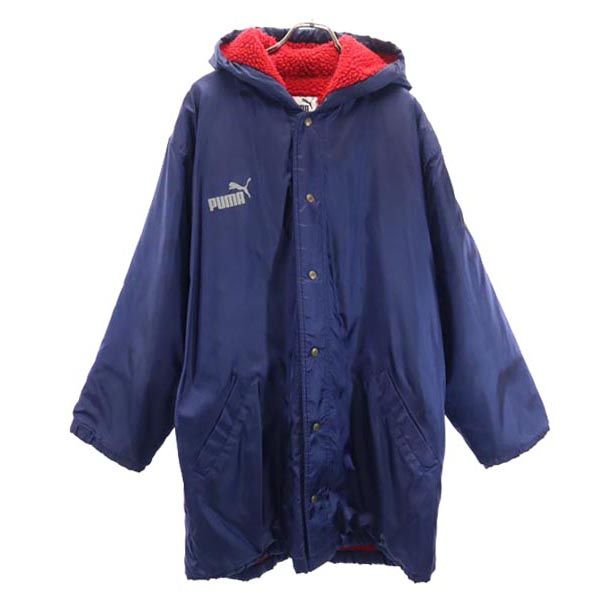 PUMA プーマ 90s ヒットユニオン オールド 長袖 ベンチコート 紺 フード メンズ