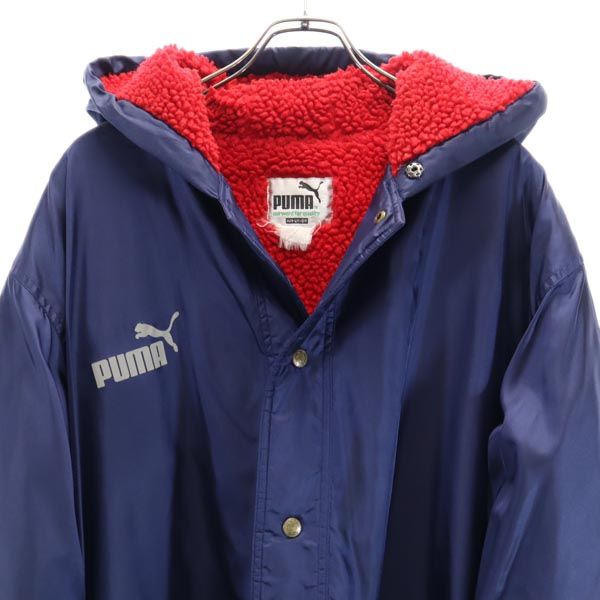 PUMA プーマ 90s ヒットユニオン オールド 長袖 ベンチコート 紺 フード メンズ