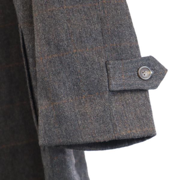 Durban ダーバン ウール チェック柄 ステンカラーコート 92A5 茶系 メンズ