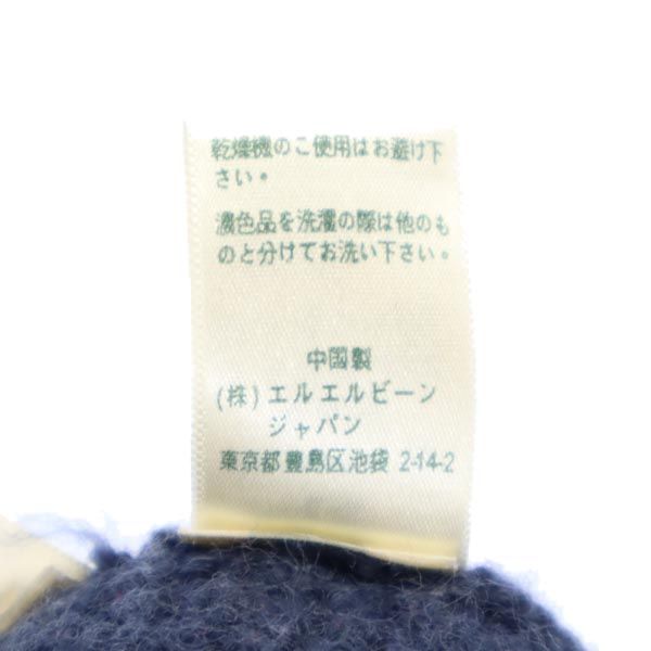 L.L.Bean エルエルビーン 日本製 三陽商会 ウールブレンド 長袖 ワンピース LG ネイビー レディース