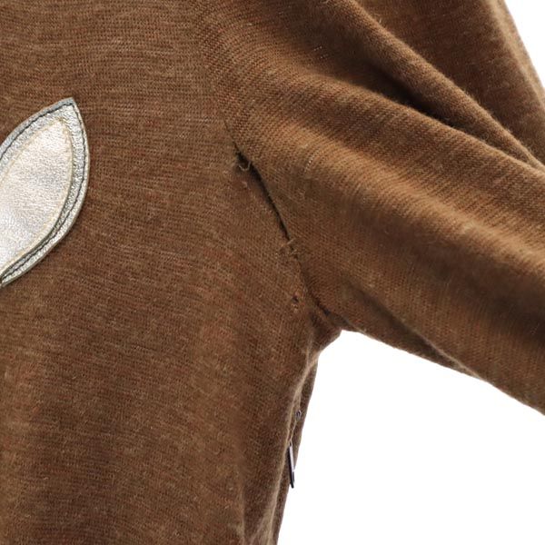 BALENCIAGA バレンシアガ フランス製 ウールブレンド 長袖 ワンピース 38 茶系 レディース