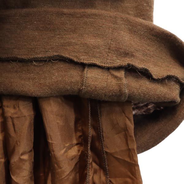 BALENCIAGA バレンシアガ フランス製 ウールブレンド 長袖 ワンピース 38 茶系 レディース