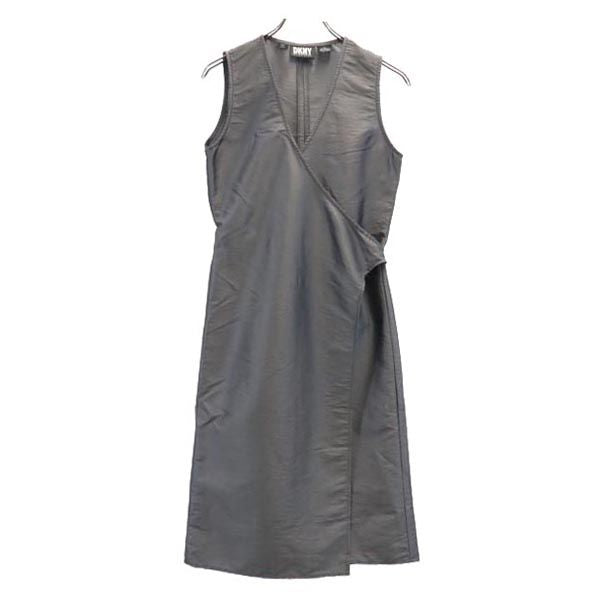 DKNY DONNA KARAN NEW YORK ダナキャランニューヨーク ノースリーブ ラップ ワンピース 2 グレー チュニック レディース