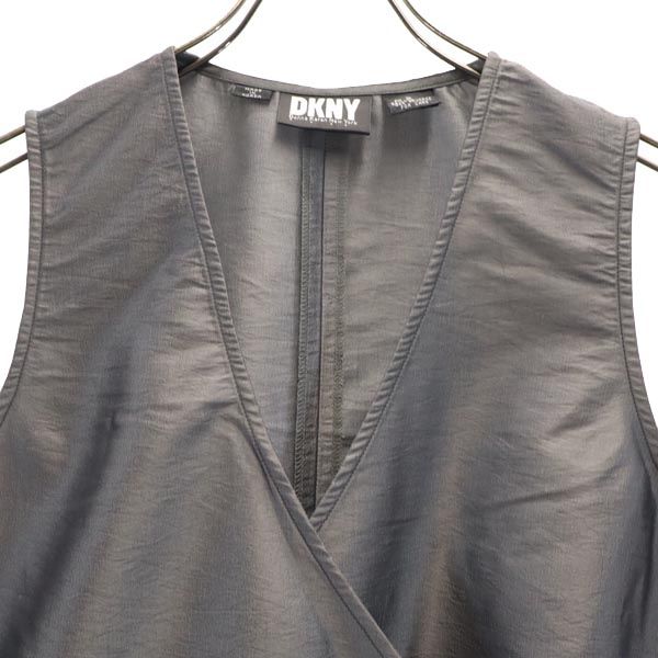 DKNY DONNA KARAN NEW YORK ダナキャランニューヨーク ノースリーブ ラップ ワンピース 2 グレー チュニック レディース