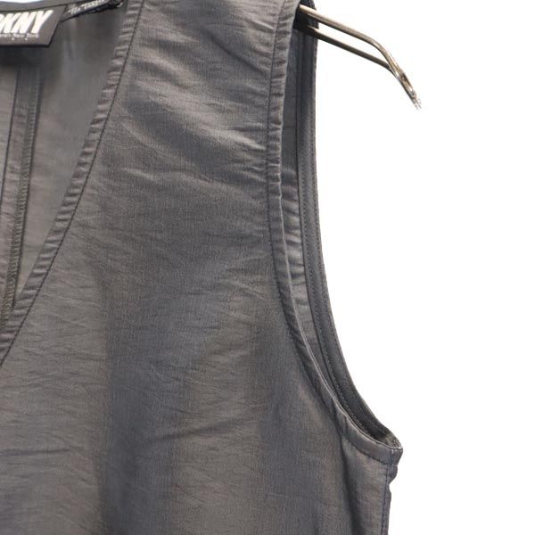 DKNY DONNA KARAN NEW YORK ダナキャランニューヨーク ノースリーブ ラップ ワンピース 2 グレー チュニック レディース