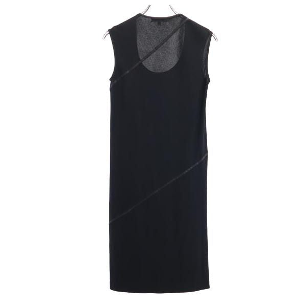 DKNY DONNA KARAN NEW YORK ダナキャランニューヨーク ノースリーブ ロングワンピース P ブラック×ホワイト レディース