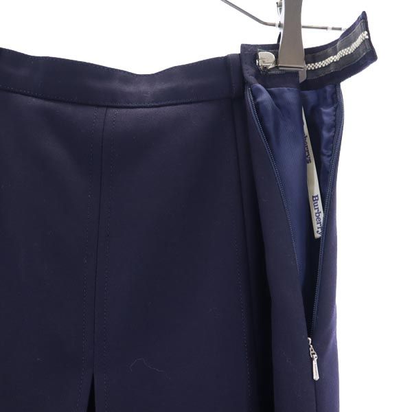 バーバリー ミディ丈 プリーツスカート 紺 BURBERRY レディース