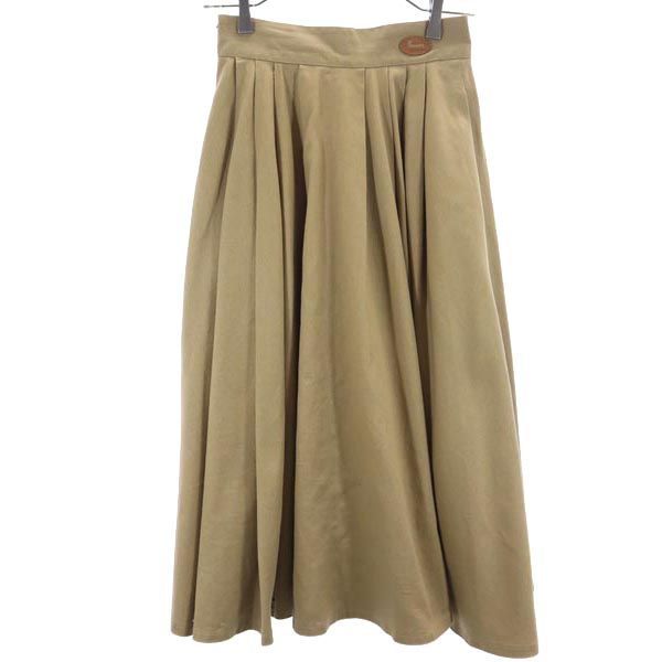 LANCEL ランセル ミモレ丈 フレアスカート 9 ベージュ系 レディース