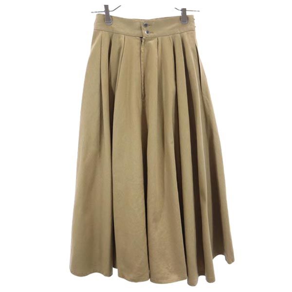 LANCEL ランセル ミモレ丈 フレアスカート 9 ベージュ系 レディース