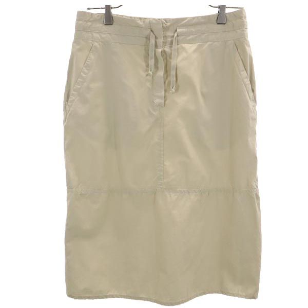 MAX MARA マックスマーラ イタリア製 ミディ丈 コットン スカート 42 ベージュ レディース