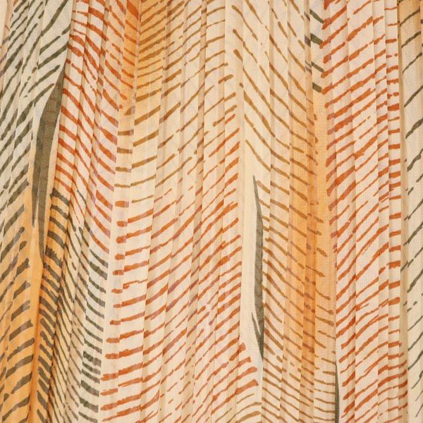 ランセル 日本製 総柄 ロング丈 プリーツスカート 11 ブラウン系 LANCEL レディース