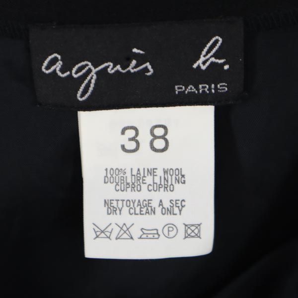 agnes b. アニエスベー 日本製 ミディ丈 タイトスカート 38 黒 レディース